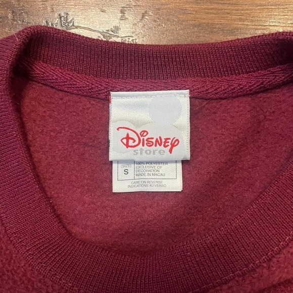 Vintage Disney Pooh Fleece Sweater Burgundy Winnie the Pooh Pullover Women Large - Picture 4 of 8
